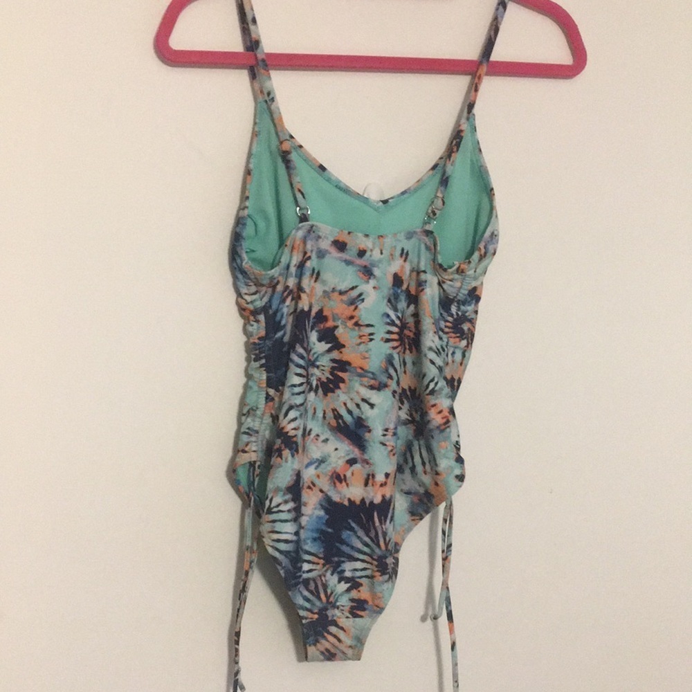 Juniors Cyn & Luca Ophelia Drawstring Side One Piece Swimsuit - Picture 9 of 12